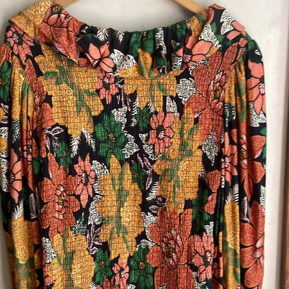 Farm Rio Black Garden Ruffle Mini Dress - Picture 12 of 16